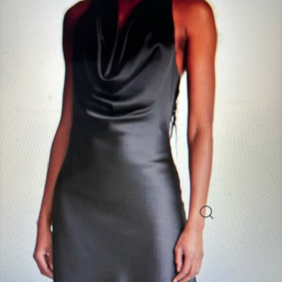 NWT - Halston Cowlneck Satin Dress - Picture 1 of 4